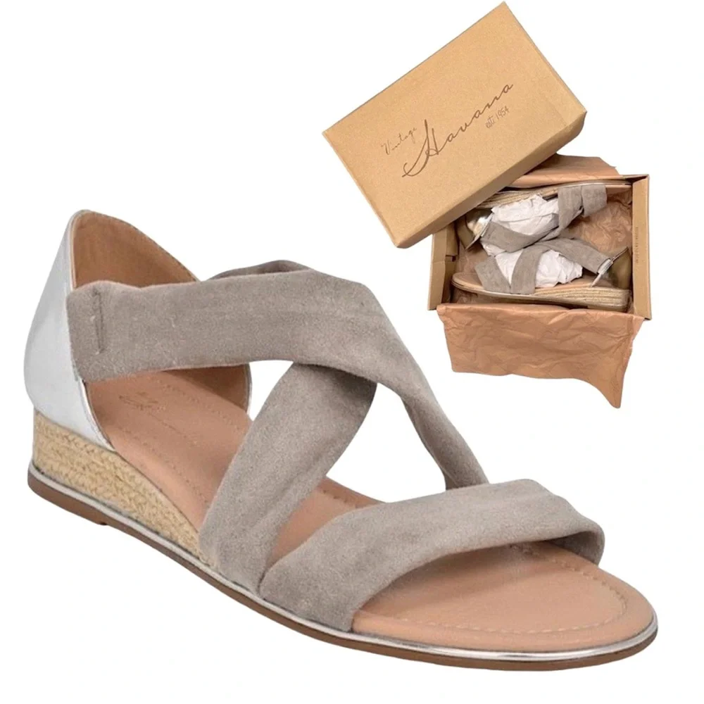 Vintage Havana Pia Light Gray Sandal 7.5 NWT
